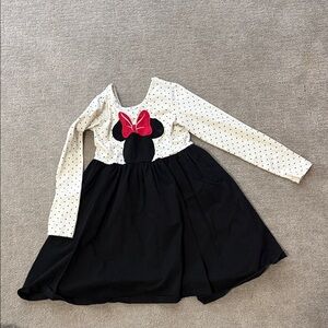 Hanna Andersson Minnie Black and White Dress with Red Bow